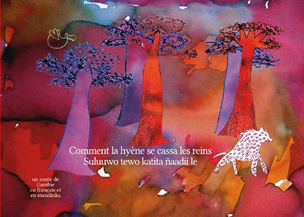 Couverture Comment la hyène se cassa les reins (un conte de Gambie en français et en mandika)
