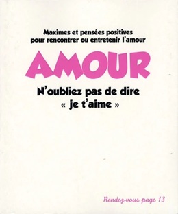 Couverture Amour - N'oubliez pas de dire "je t'aime"
