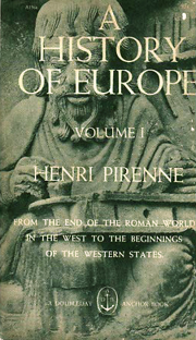 Couverture A history of Europe - Volume I
