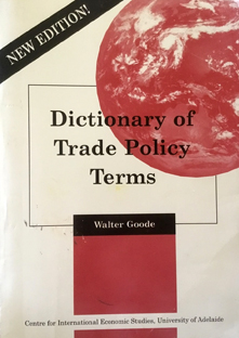 Couverture Dictionary of trade policy terms